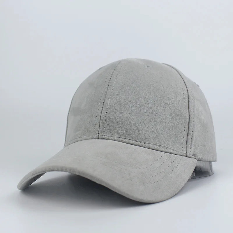 Korean Solid Color Light Plate Baseball Hats Custom Suede Sunshade Cap Hip Curved Brim Grey Suede Hat for Men and Women