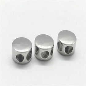 Hot Selling Two Holes Clasp Double Hole Adjustable Round Slider Disc Stainless Steel Spacer Beads for Cord Bracelet Beads