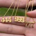 18k Gold Plated Angel Number Pendant Necklace 925 Sterling Silver Dainty Personalized Letters Necklaces Women Fine Jewelry