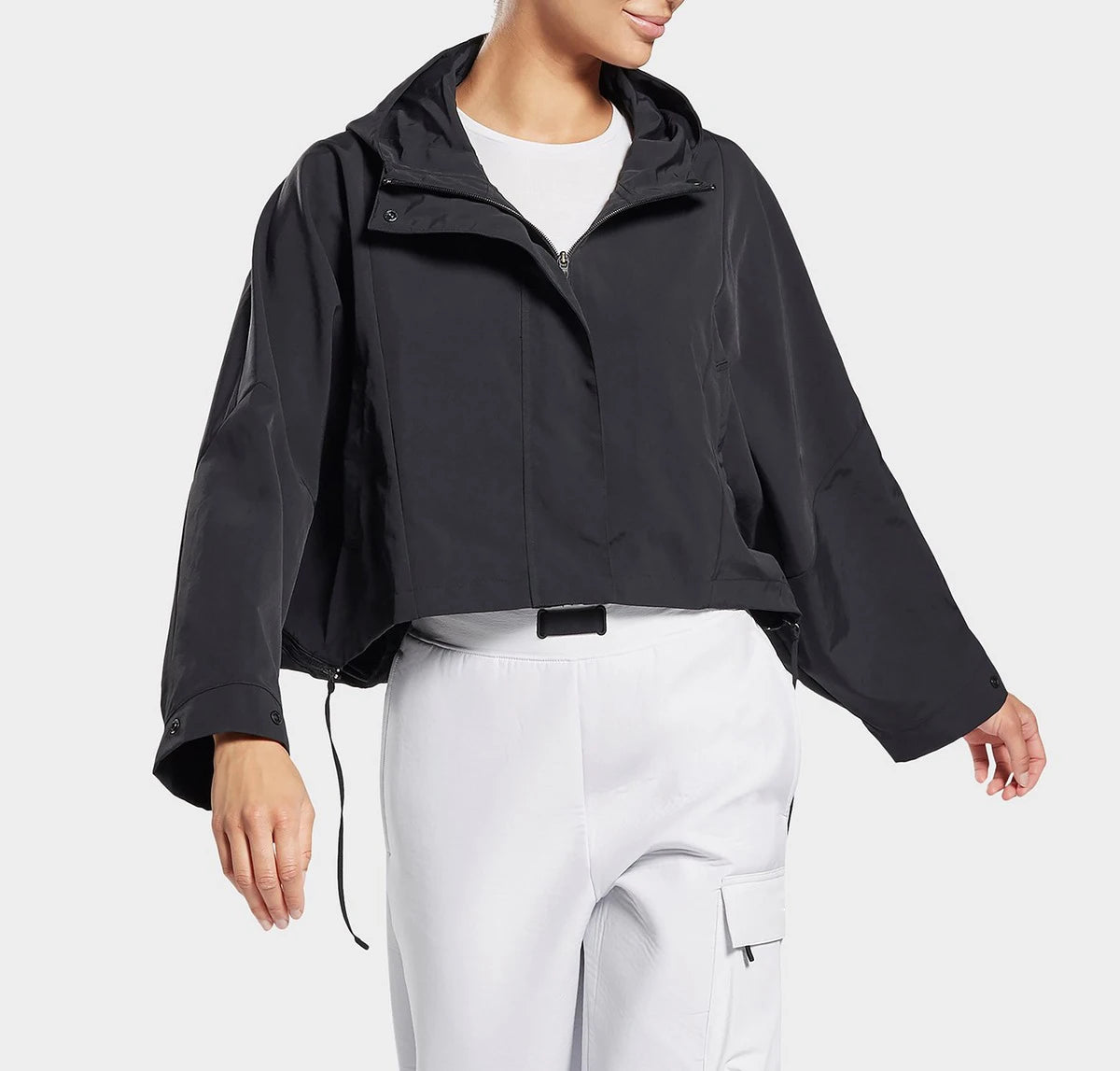 Newest Design Waterproof and Breathable High Neck Drawstring Hem Women Sports Jacket