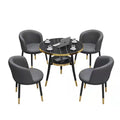 Dining Table and Chair Set for 6 Comedor 6 Sill White Marble Table Top Modern Marble Gold Dining Table