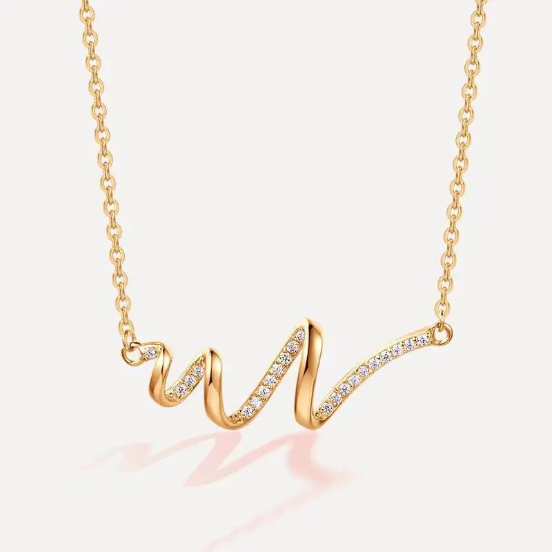 2025 New Simple Palpate Heart Delicate Water Ripple Zircon Necklace Gifts for Women to My Daughter