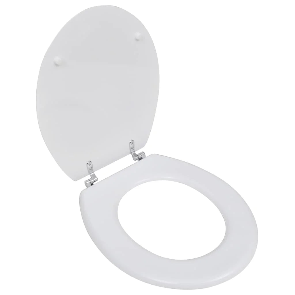 Modern Quality White Closed Front Toilet Seat Cover Zinc Alloy Hinges Soft Close Quick Release Watermark Bathroom Use (MDF