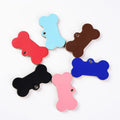 Custom Personalized Real Leather Dog Name Tag Solid Pattern Pet ID Tags with Laser Print 5.0x2.7cm 6 Colors Available