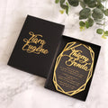 Royal and  Luxury Transparent Acrylic Wedding Invitation Card with Golden Mirror Acrylic Border and Gold Foil