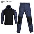 HAN WILD Tactical Uniforms Men Hiking Camouflage High Quality Elastic Waterproof Suit