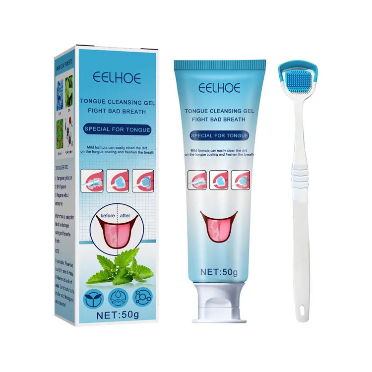 EELHOE New Arrival Oral  Healthy Caring Tongue Cleaner Deep Cleaning Reduce Bacterial Breeding Tongue Cleansing Gel