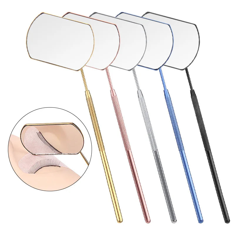 Eyelash Inspection Mirror Grafting Eyelash Mirror Stainless Steel 5 Times Magnification Effect Eyebrow Mirror Makeup Tools