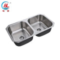 Hot Sale Stainless Steel 304 201 Customized Logo Double Compartment Kitchen Sink for Apartment