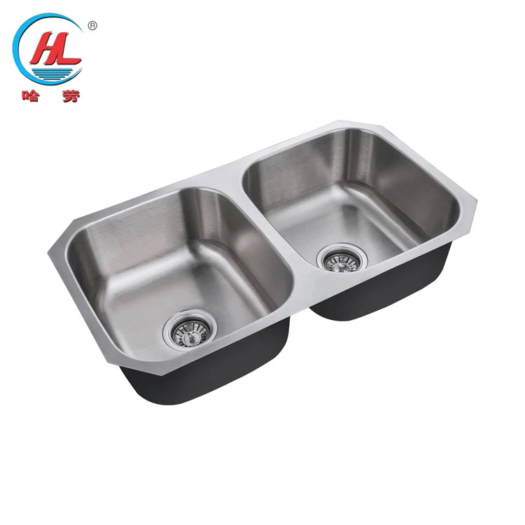 Hot Sale Stainless Steel 304 201 Customized Logo Double Compartment Kitchen Sink for Apartment