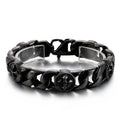KALEN Mens 220mm Black Punk Stainless Steel Arrow Cross Link Bracelets