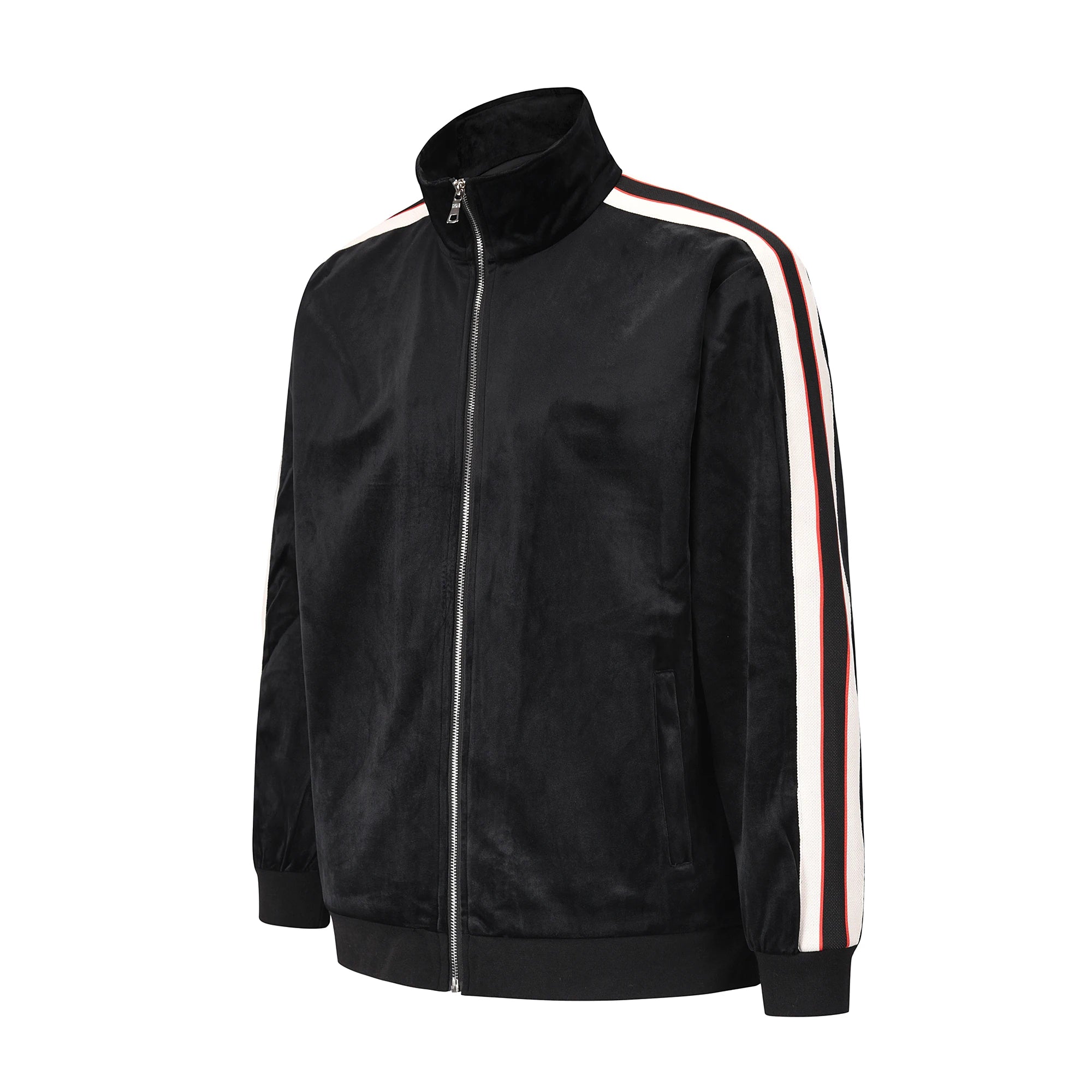 OEM Custom Label High Quality Drop Shipping Stock Mens Velvet Track Jacket