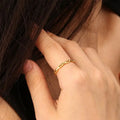 Chris April 316L Stainless Steel PVD Gold Plating Adjustable Chain Ring