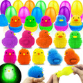 Easter Supplies Party Favor  Plastic Eggs Fillable Colorful Kid's Toy Novelty Gifts Cute Easter Eggs With LED Soft Chick