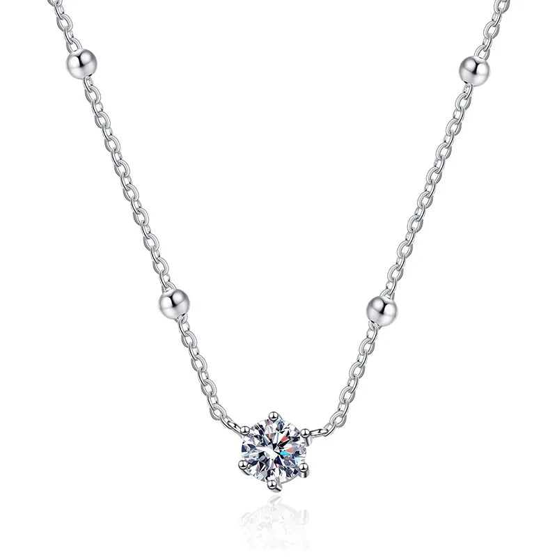 Wholesale Diamond Moissanite Pendant 925 Sterling Silver Necklace 0.5CT D Color Moissanite Necklace Jewelry for Women