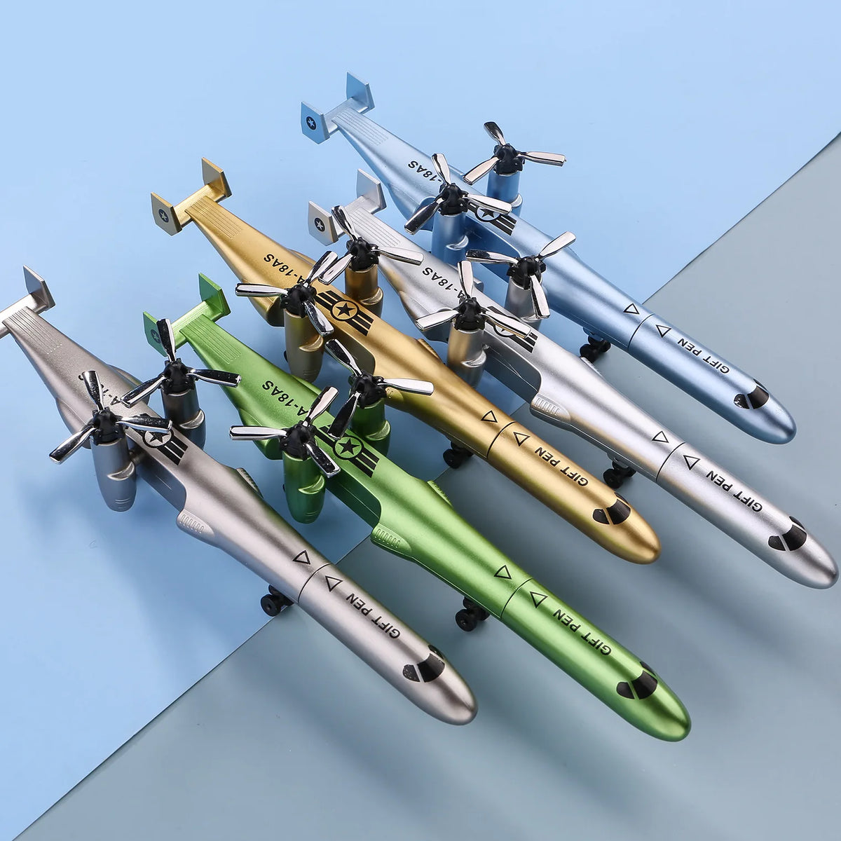 Creative Plastic Aircraft Helicopter Shape Ballpoint Pen 0.5mm Fine Tip 18cm Boxed Set for Office School Writing MegaBDM