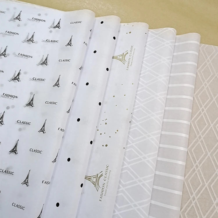 Custom Printed Shoe Box White Tissue Paper Colored logo Branded Gift Tissue Wrapping Paper Packaging