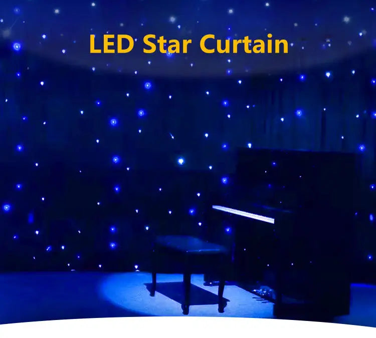Topflashstar DMX Control Led Star Curtain Light Backdrop Decoration Cloth Lamp Curtain  Light for Weddings Stage Party Concert
