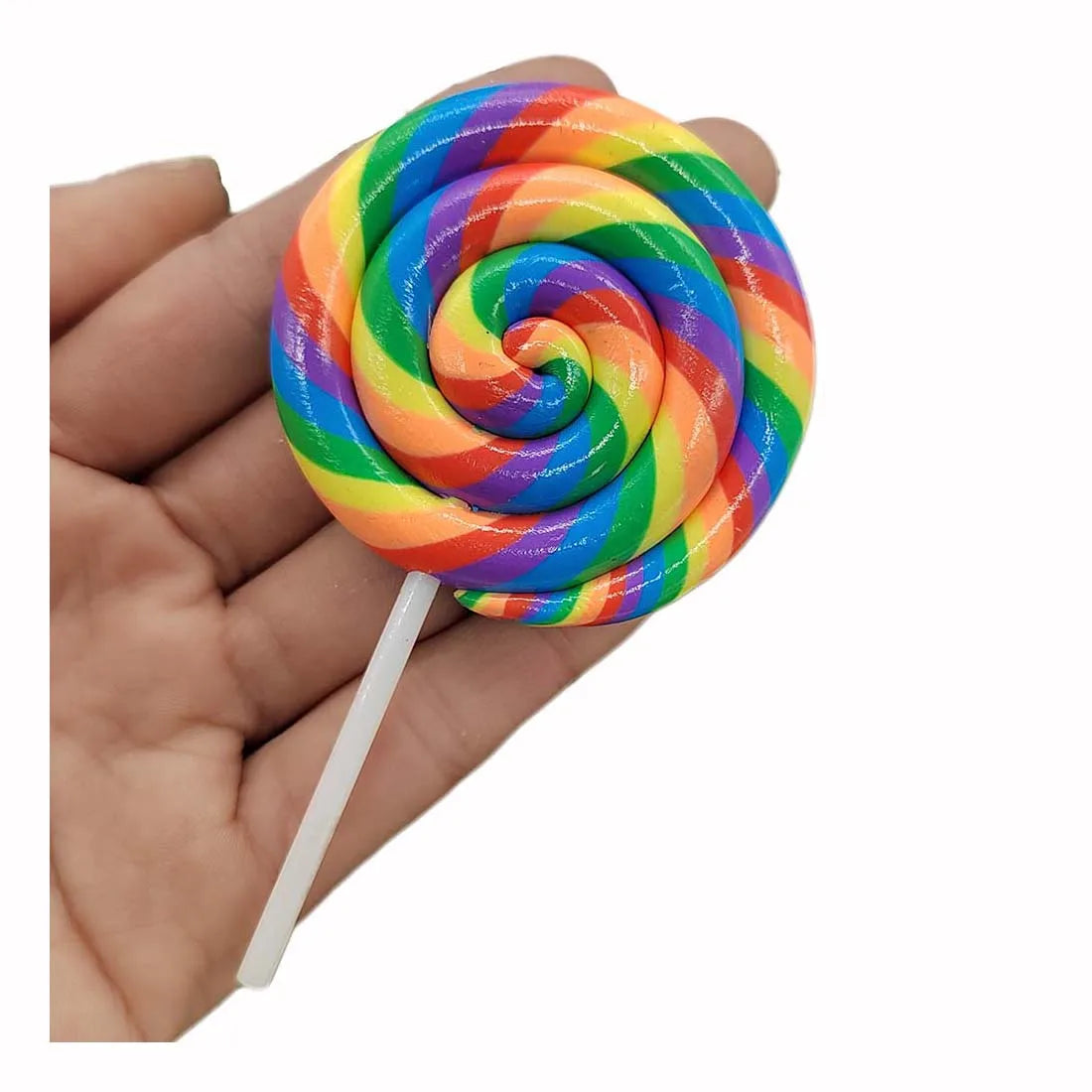 Rainbow Spiral Lollipop Resin Charms Cute Candy Pendants for DIY Girls Jewelry Keychain Crafts Accessories