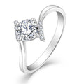 925 Sterling Silver Moissanite Engagement Ring Classic Design Weddings Anniversaries Promise Moissanite Ring With GRA Certified