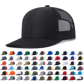 Plain Mens Baseball Caps With Breathable Mesh Snapback Closure Trucker Hats Blank 6 Panel Custom Logo Richardson 112 Gorras
