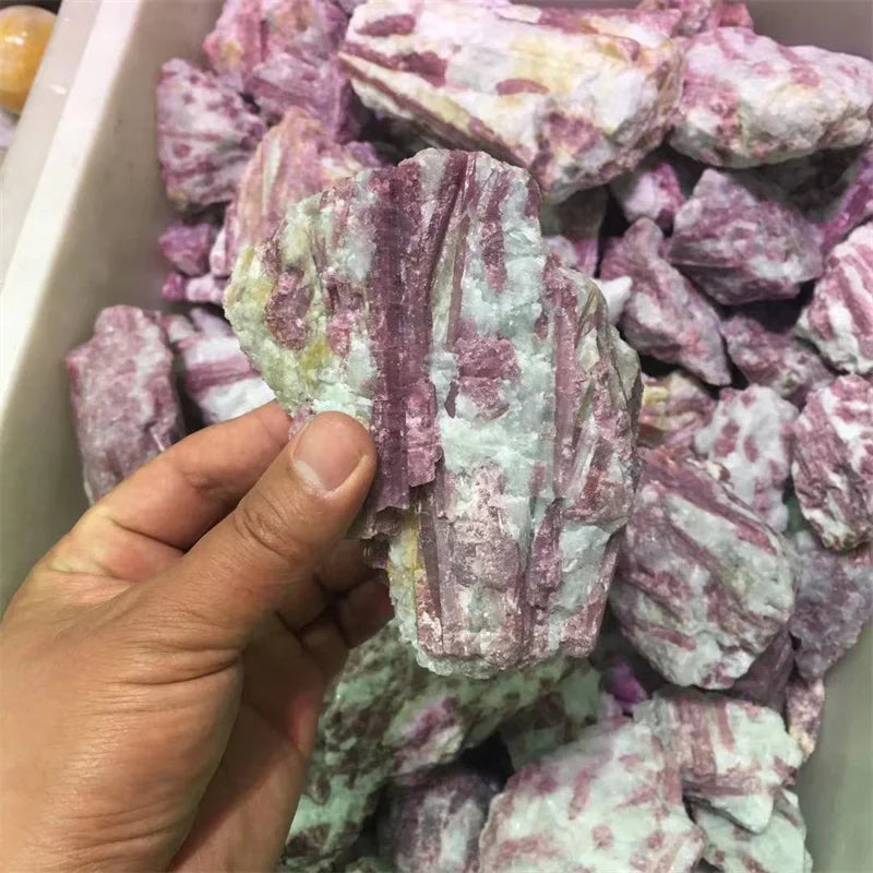 Wholesale Natural Tourmaline Specimen Healing Stones Gemstone Rough Pink Tourmaline Raw Stone for Home Decoration