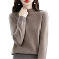 Wholesale Casual Women's Wool Blend Knit Pullover with Front Logo Design Solid Color and Loose Bottom for Spring Season