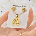 Titanium Stainless Steel Necklace Earrings Gold Geometric Animal  Womens Accessories Stainless Steel  Jewelry Sets
