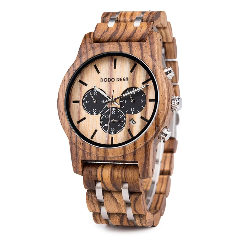 Luxury Sandalwood Wood Watch for Men Personalized Quartz Watch Fashionable Engraved Wood Watches