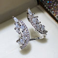 CAOSHI New Arrival Silver Luxury Ring Initate Moissanite Ring Cubic Zirconia Angel Wings Design Adjustable Rings Women