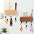Wall Hanging Prateleira Engredada Wooden Decorative Mail and Key Shelf Hook Hanger Holder Storage Organizer Rack