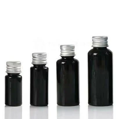 10ml 20ml 30ml 50ml 100ml 500ml 1000ml Silver Cap  Black  PET HDPE Plastic Bottle