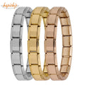Hapiship Italian Link Charm Bracelet Silver Gold Stainless Steel Italian Charm Bracelet Wholesale