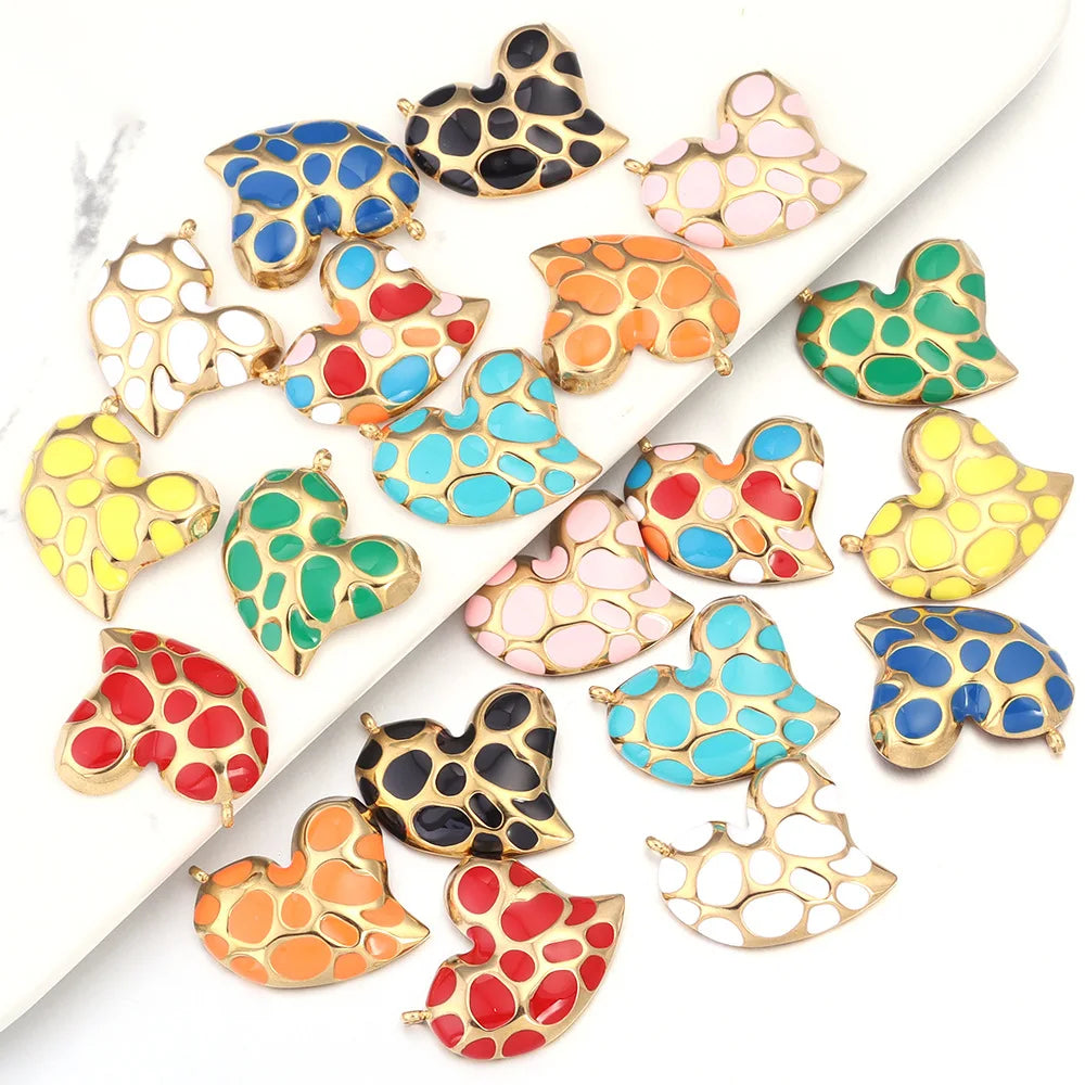 Stainless Steel Color Love Pendant Heart Shape Charms DIY  for Valentines Day Jewelry Necklace Keychains Earring Crafts