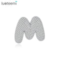 LUOTEEMI Hip Hop Jewelry Boy Designer Luxury Pin Letter Zircon Bling Jewellery New Lady Brooch for Man