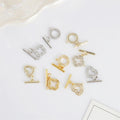 18K Gold Plated Brass Zircon love Clasp Necklace Accessories DIY Women Jewelry Bracelet OT Clasp for Jewelry Making