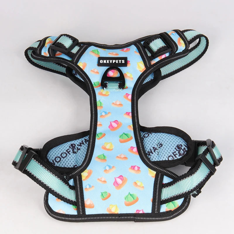 OKEYPETS Custom Reflective Dog Accessories Lightweight No Pulling Premium Vest Adjustable Pet Harness
