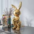 Resin Crafts Rabbit Sculpture Vase Ornaments Living Room Home Accessories Housewarming Gift Resin Rabbit Sculpture Vase