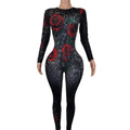 Mono Fashion Flower Show Stage Performance Bodysuits Dancer Leotard Sexy Club Party Bodycon Rompers Women Rhinestone Jumpsuit