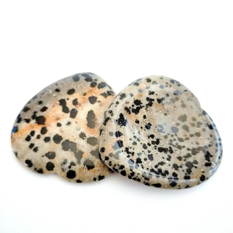 DIY Gems 30mm Dalmation jasper Gemstone Heart Shape Worry Healing Stone Pendant with Drilled Hole
