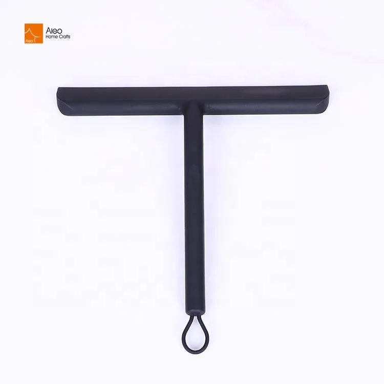 Hot Selling Black Silicone Rubber Window Squeegee Wiper Short Handle Soft Profile for Car Glass Shower and Window Cleaning