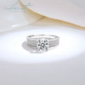 Silver 925 Original 3 Carat Brilliant Cut Diamond Test Past D Color Moissanite Cow Head Ring for Women Real Gemstone Jewelry