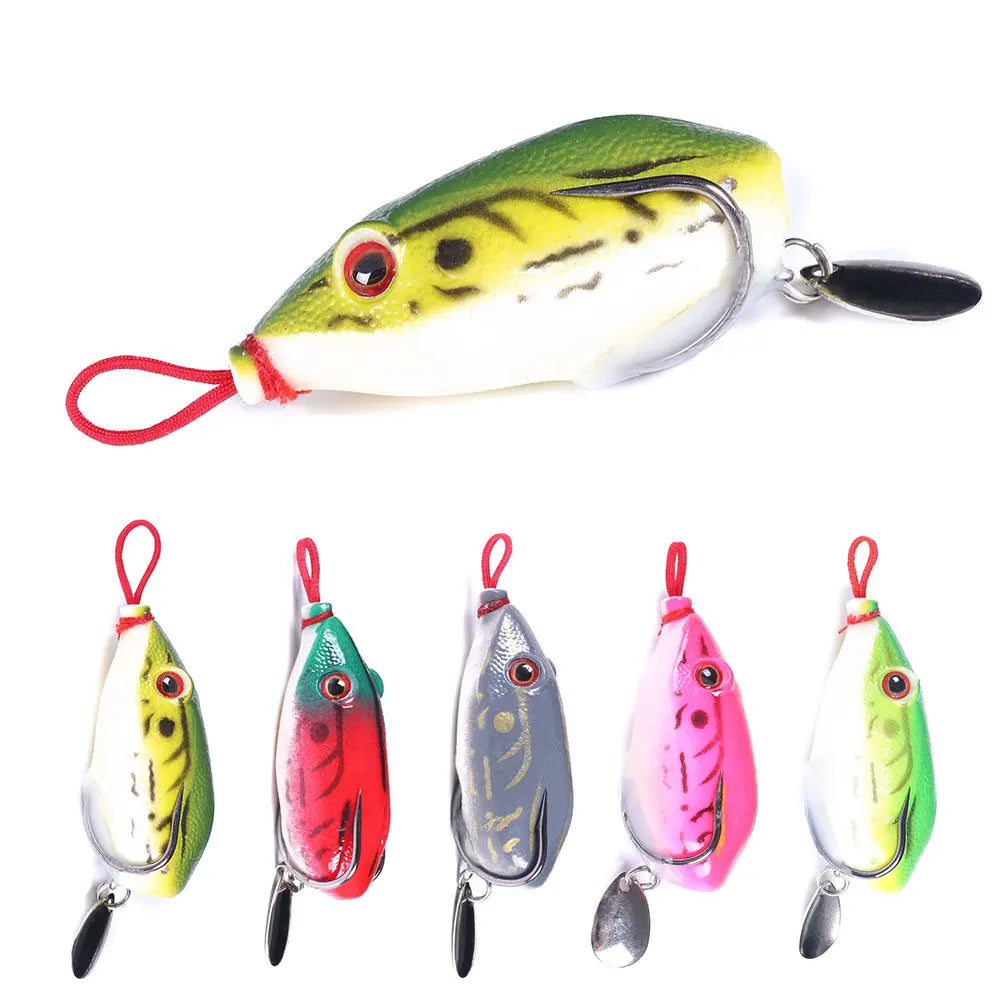 Wholesale FO053 5.5cm 13g Artificial Soft Plastic Baits Frog Fishing Lures with Sequin
