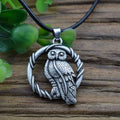 Norse Celtics Vintage Owl Necklace with Moon Pendant  Owl Gifts for Her
