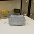 New Shiny Simple Chain Small Square Purse Women'S Shoulder Diamond Mini Luxury Hand Bags