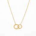 Fenny 18K Gold Plated Waterproof Double Smooth Twisted Circle Cross Pendant Choker Chain Stainless Steel Necklace for Women