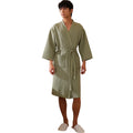 Green Waffle Comfortable & Absorbent Soft & Cozy Wear Waffle Bathrobe for Men Customized Men's Kimono Style Bathrobe