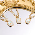 Wholesale Custom Name Mans Square Rectangle Shell Gold Necklace Letter Stainless Steel Fashion Jewelry Necklaces Woman