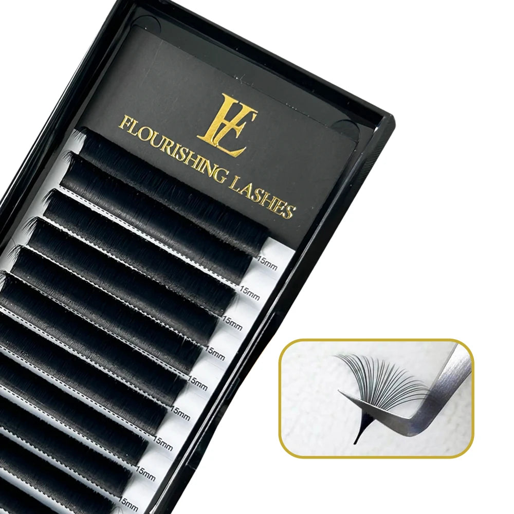 Cashmere Easy Fan Eyelash Extensions 0.03 0.05 0.07 Volume Lash Trays Wholesale Blooming Lashes