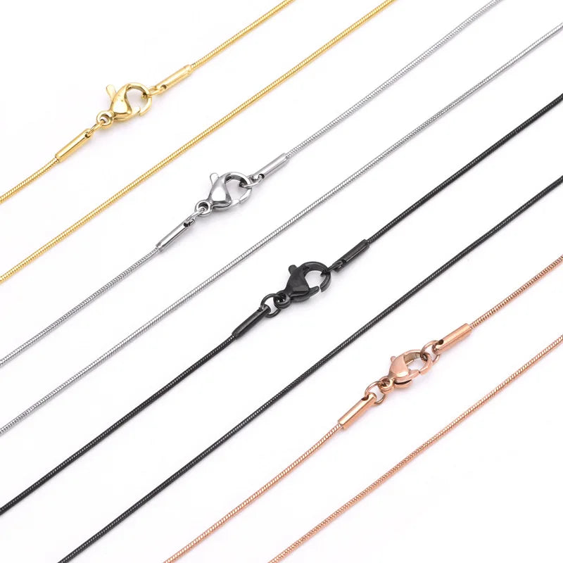 Colorfast Stainless Steel Round Snake Chain DIY Necklace Pendant Chain Color Preserving Chain Jewelry Accessories